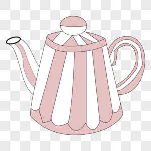 粉色手绘可爱茶壶图片