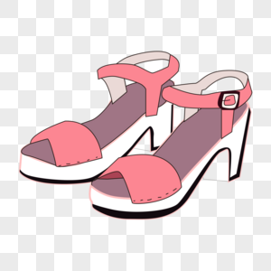 夏季女士粉色鞋子高跟凉鞋图片