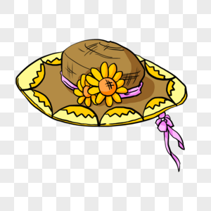 卡通手绘一顶太阳帽图片素材