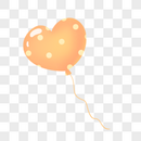 黄色波点六一儿童节爱心气球图片