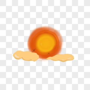 丹霞夕阳手绘卡通夕阳素材