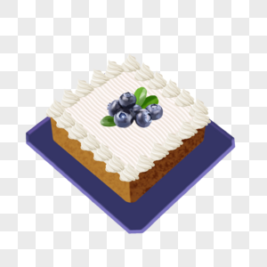 手绘奶油蓝莓蛋糕图片