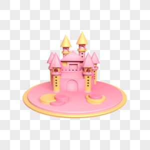 粉金色城堡舞台装饰图片