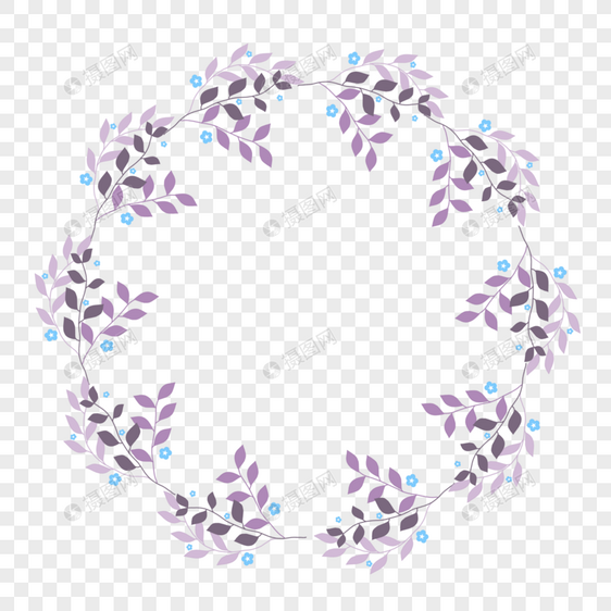 紫色植物花环图片