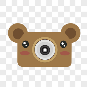 元素照相机卡通小熊照相机素材