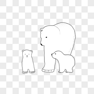 北极熊一家卡通形象图片