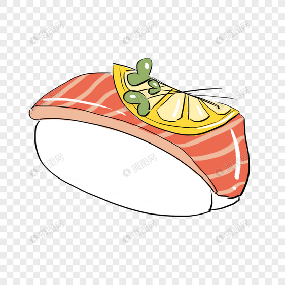 手绘食物日式寿司png免抠素材图片