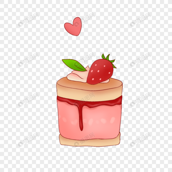 卡通草莓蛋糕插图图片