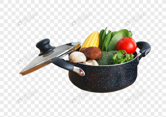 平底锅内的蔬菜图片