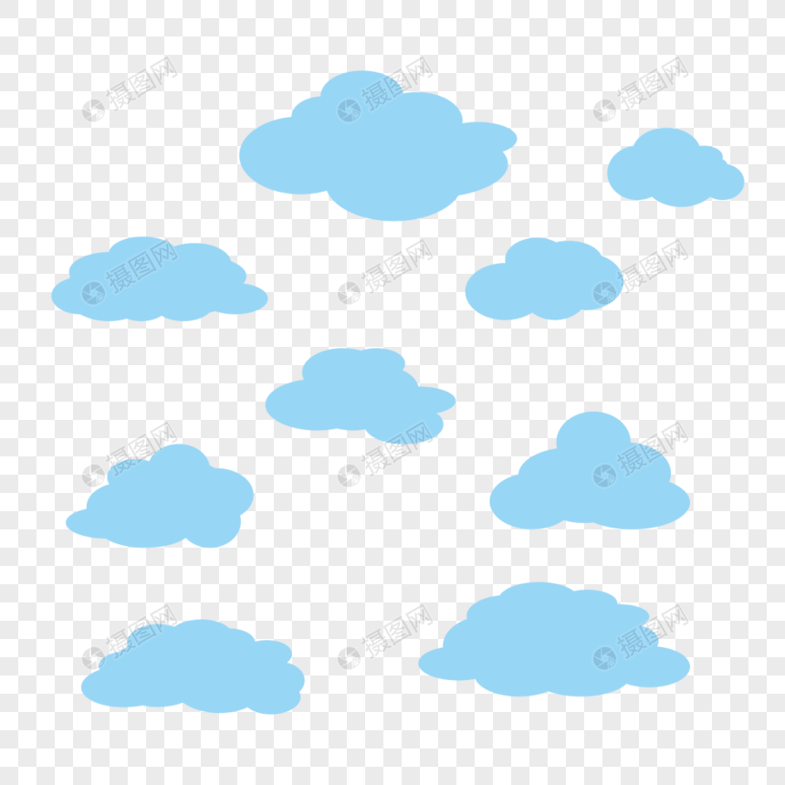 不同形状矢量云朵图片