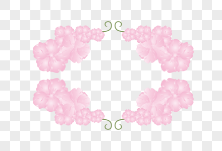 AI矢量图粉色植物花蕊边框元素图片
