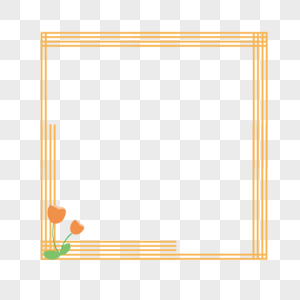 花朵黄色边框图片