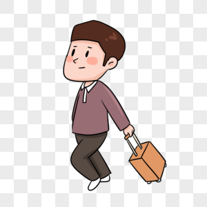 学生拉着行李箱图片