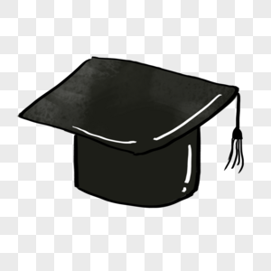 手绘毕业季学士帽png免抠素材图片