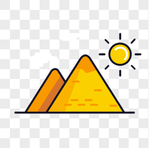 金字塔阳光图标免抠矢量插画素材图片