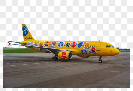黄色的飞机图片