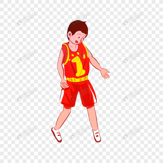 篮球躲避防守插画图片