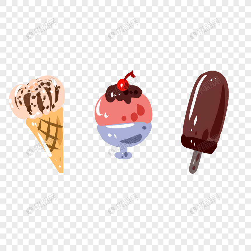 手绘冰淇淋元素图片