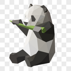 晶状大熊猫侧面卡通-01图片素材