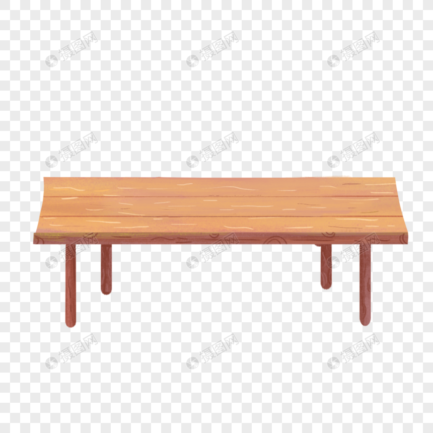 暖色的木长桌图片