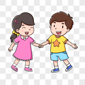 儿童手拉手图片素材