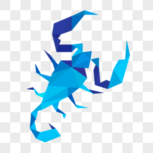 晶状蓝色蝎子正面卡通高清图片