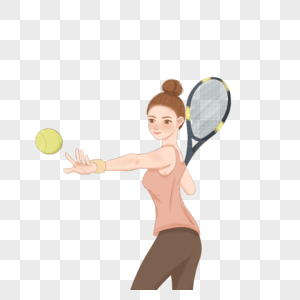 打网球的女人图片