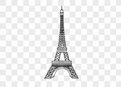 巴黎铁塔白色矢量图高清图片