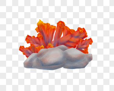 清新红色手绘海洋珊瑚图片