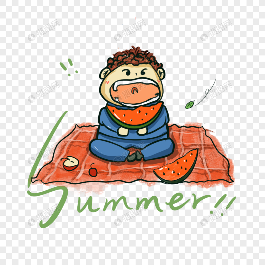 夏天小孩吃水果