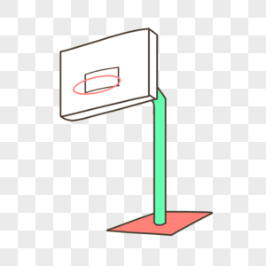 手绘卡通毕业季简单的篮球框图片