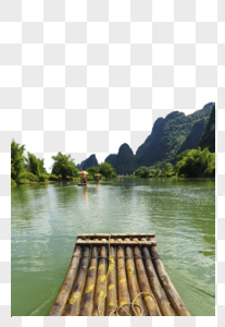 漓江漂流竹筏竹排图片