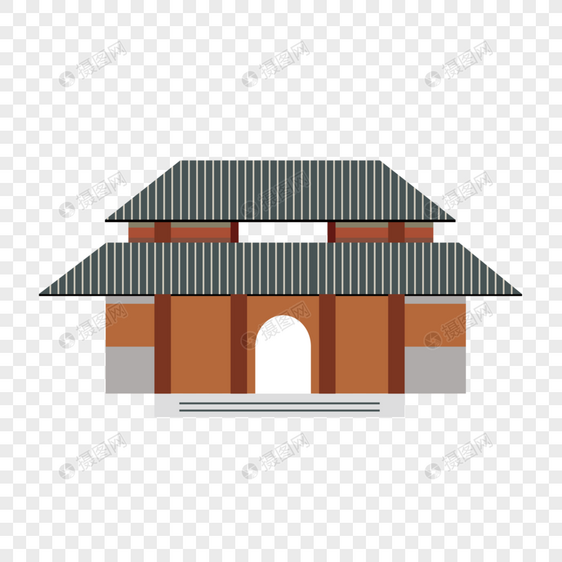 建筑扁平房子图片