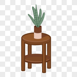 凳子和植物图片