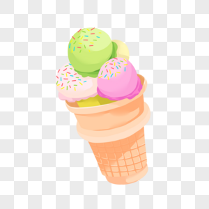 夏季夏至凉爽手绘漂亮冰淇淋图片