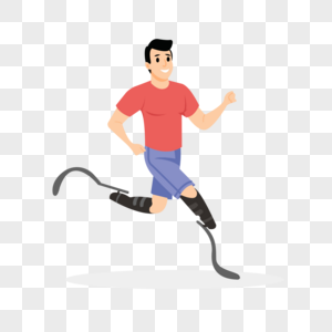 练习跑步的残疾人士高清图片