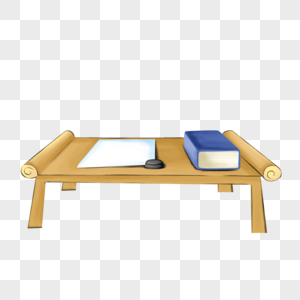 放在桌子上的书卡通元素素材