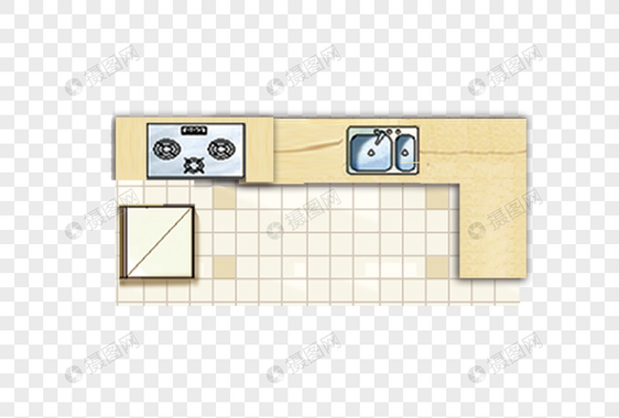 厨房俯视图图片