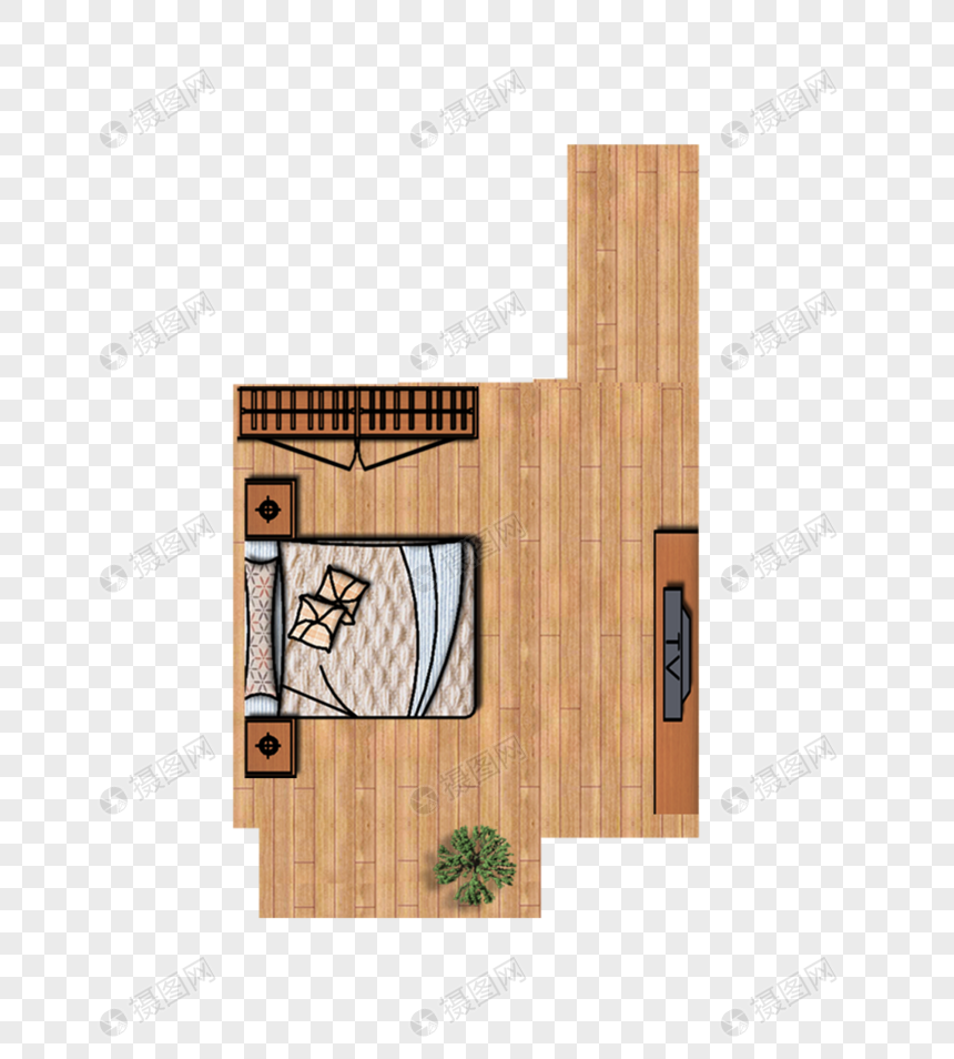 主卧俯视图