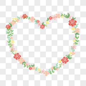 爱心花卉边框图片