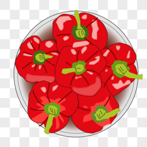红色蔬菜柿子椒甜椒绿色根图片