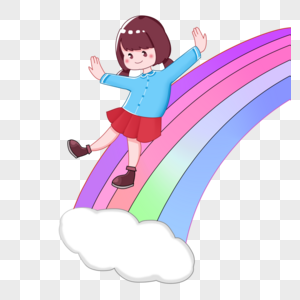童趣彩虹高清图片素材
