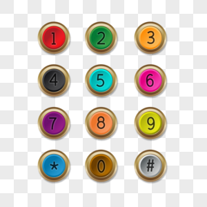 黄艺术字立体0123456789*#渐变数字按钮电话按键艺术字按钮素材