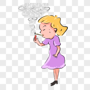 女生吸烟卡通漫画图片
