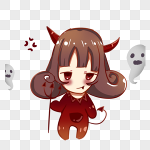q版萌系小恶魔使者和小幽灵动漫人物图片