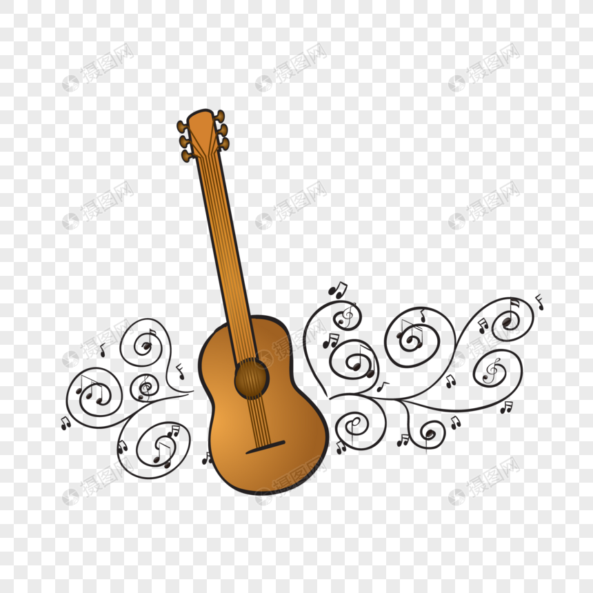 吉他和音符元素素材下载 正版素材 摄图网 吉他和音符元素素材下载 正版素材 摄图网