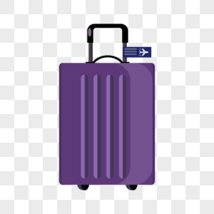 紫色旅行箱拉杆箱矢量高清图片
