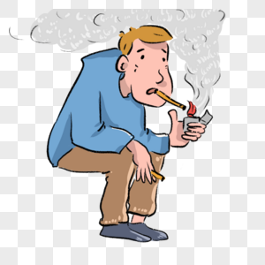 男生吸烟卡通漫画图片