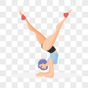 倒立练习瑜伽的女生图片