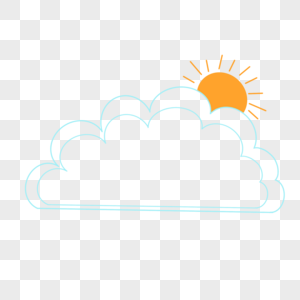 手绘云朵太阳边框图片